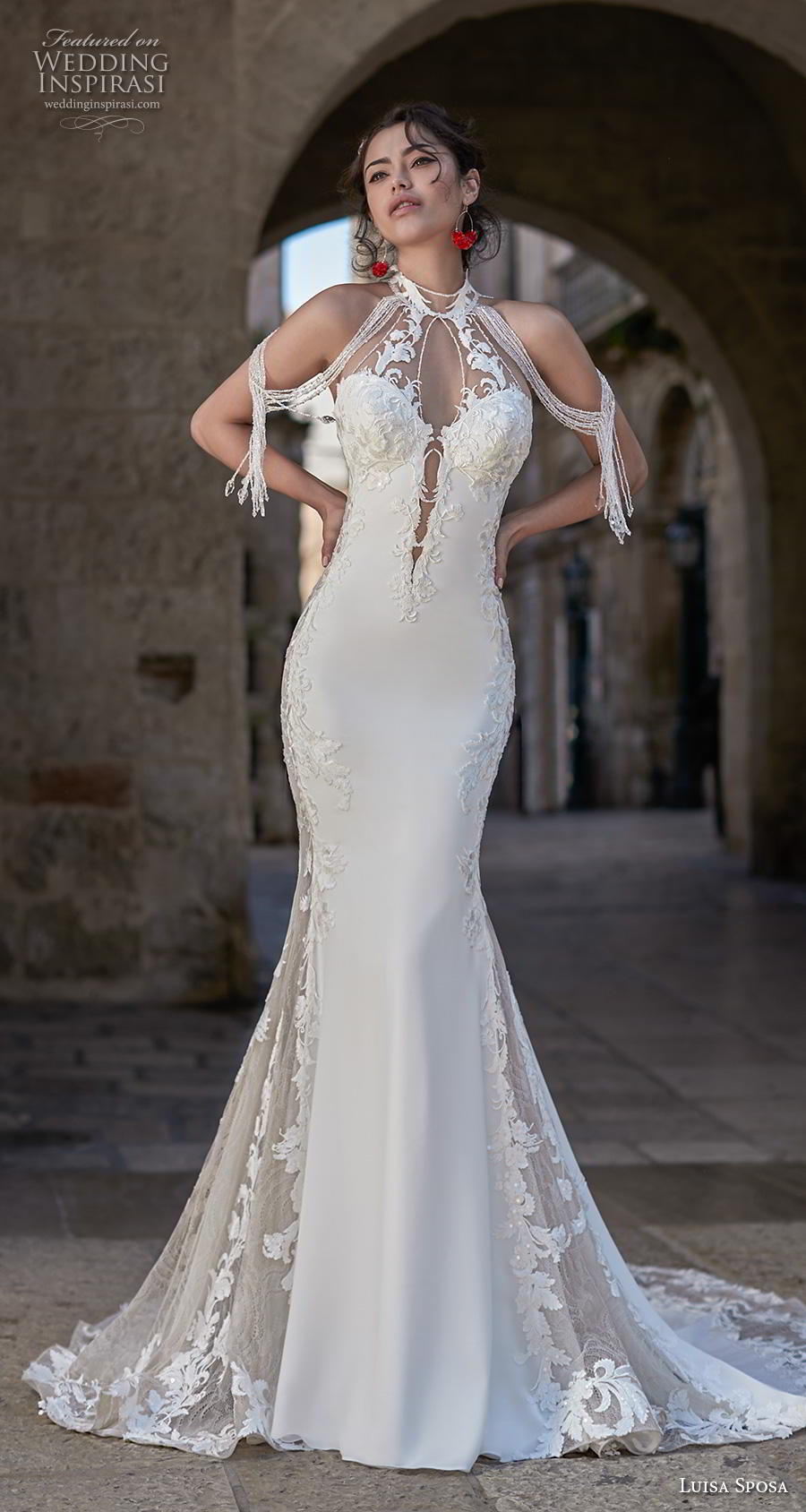 luisa sposa 2020 bridal cold shoulder sweetheart neckline light embellishment elegant glamorous fit and flare wedding dress backless low back chapel train (11) mv luisa sposa 2020 bridal cold shoulder sweetheart neckline light embellishment elegant glamorous fit and flare wedding dress backless low back chapel train (11) mv