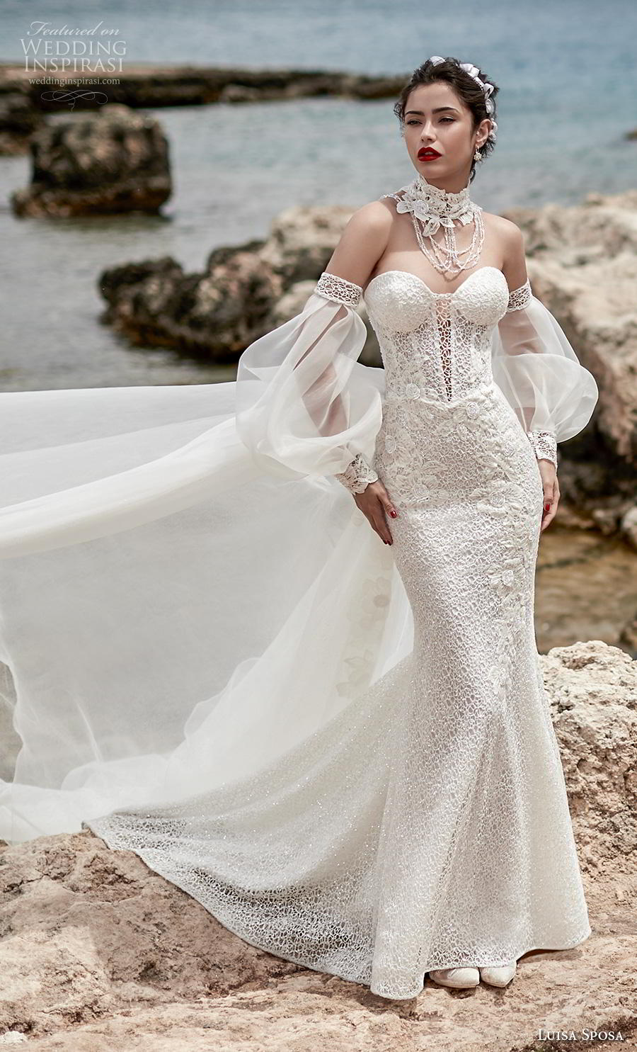 luisa sposa 2020 bridal off the shoulder long sleeves strapless sweetheart neckline full embellishment bustier sexy elegant fit and flare wedding dress chapel train (7) mv luisa sposa 2020 bridal off the shoulder long sleeves strapless sweetheart neckline full embellishment bustier sexy elegant fit and flare wedding dress chapel train (7) mv