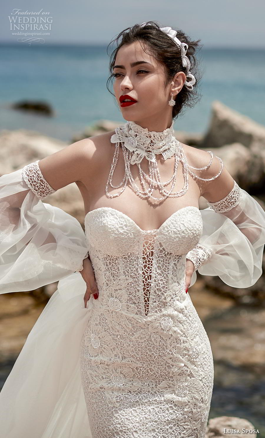 luisa sposa 2020 bridal off the shoulder long sleeves strapless sweetheart neckline full embellishment bustier sexy elegant fit and flare wedding dress chapel train (7) zv luisa sposa 2020 bridal off the shoulder long sleeves strapless sweetheart neckline full embellishment bustier sexy elegant fit and flare wedding dress chapel train (7) zv