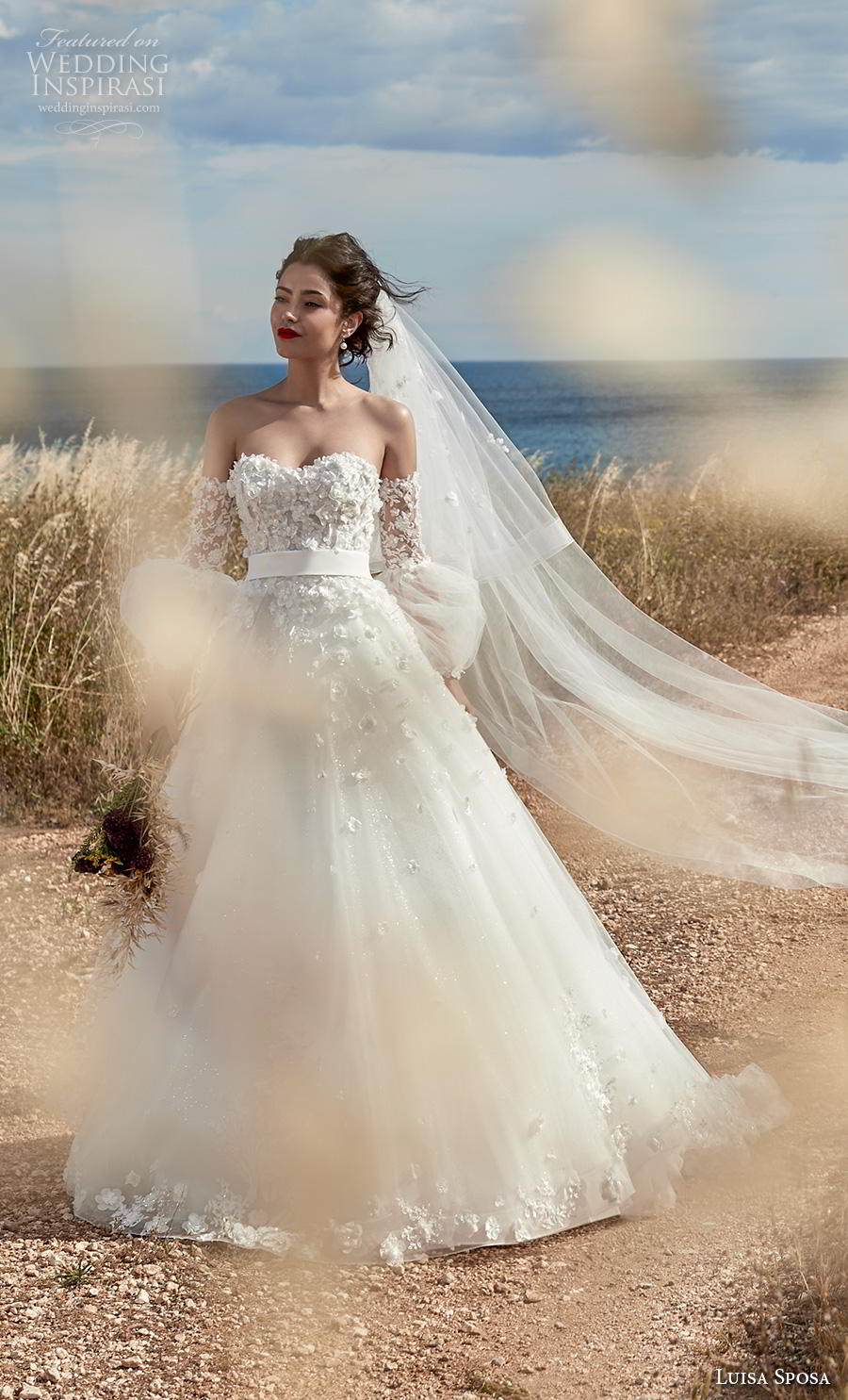 luisa sposa 2020 bridal off the shouler long sleeves strapless sweetheart neckline heavily embellished bodice romanitc a line wedding dress (1) mv luisa sposa 2020 bridal off the shouler long sleeves strapless sweetheart neckline heavily embellished bodice romanitc a line wedding dress (1) mv