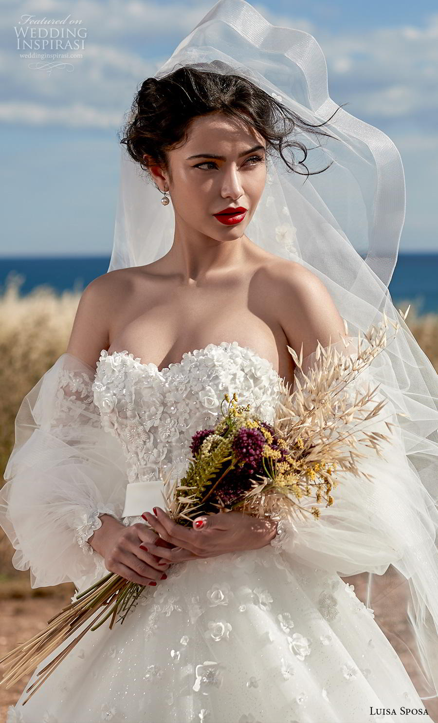 luisa sposa 2020 bridal off the shouler long sleeves strapless sweetheart neckline heavily embellished bodice romanitc a line wedding dress (1) zv luisa sposa 2020 bridal off the shouler long sleeves strapless sweetheart neckline heavily embellished bodice romanitc a line wedding dress (1) zv