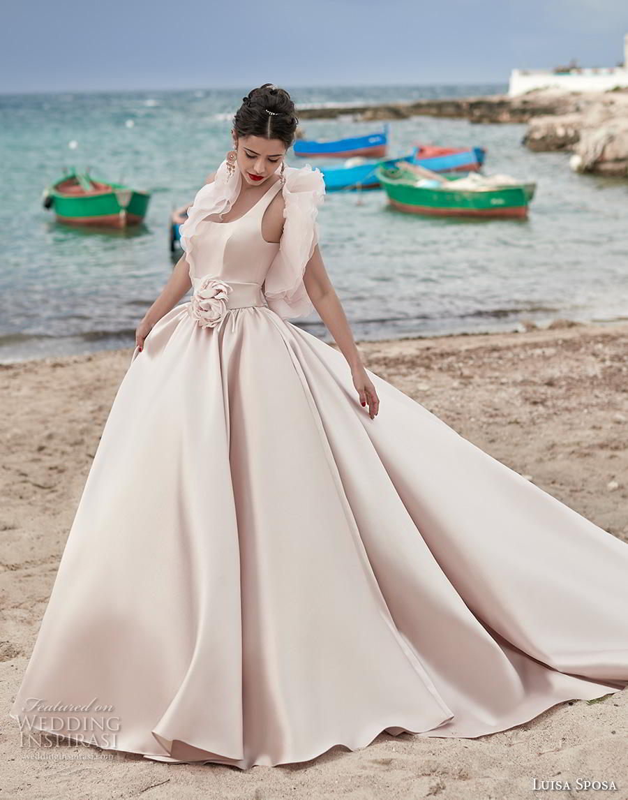 luisa sposa 2020 bridal sleeveless with strap square neckline simple minimalist princess blush ball gown a line wedding dress keyhole back royal train (23) mv luisa sposa 2020 bridal sleeveless with strap square neckline simple minimalist princess blush ball gown a line wedding dress keyhole back royal train (23) mv