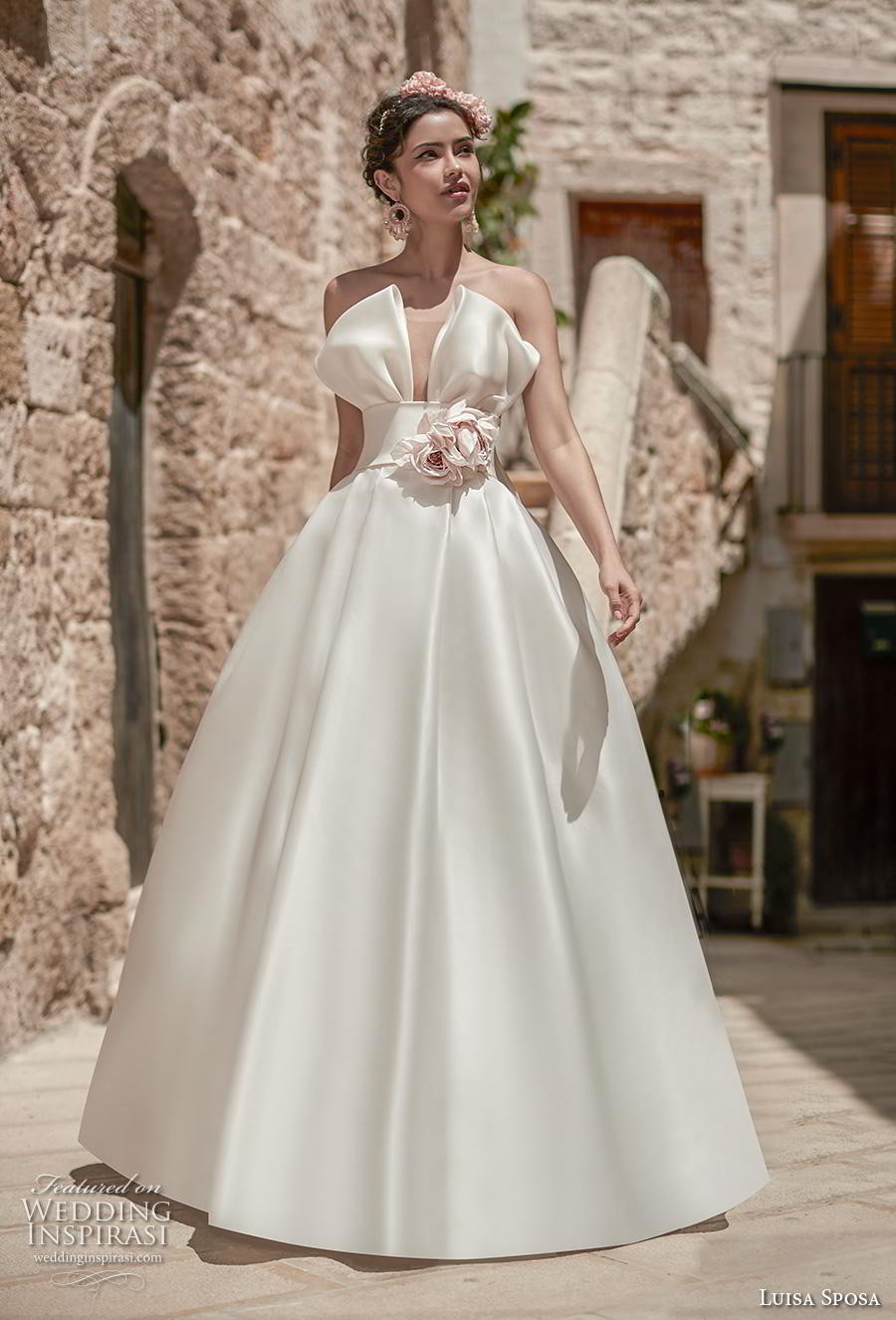 luisa sposa 2020 bridal strapless crumb catcher simple minimalist romantic a line wedding dress (15) mv luisa sposa 2020 bridal strapless crumb catcher simple minimalist romantic a line wedding dress (15) mv