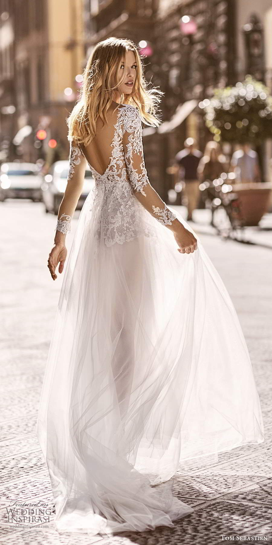 tom sebastien 2020 bridal illusion long sleeves sweetheart neckline heavily embellished bodice a line ball gown wedding dress chapel train (17) bv