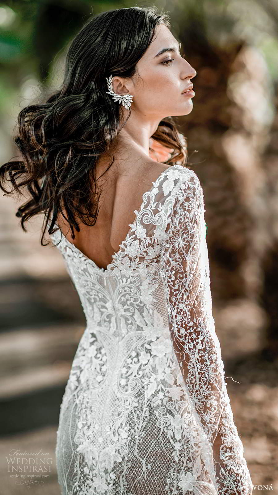 wona fall 2020 bridal illusion long sleeves sweetheart neckline fully embellished lace fit flare mermaid wedding dress blush v back chapel train (12) zbv wona fall 2020 bridal illusion long sleeves sweetheart neckline fully embellished lace fit flare mermaid wedding dress blush v back chapel train (12) zbv