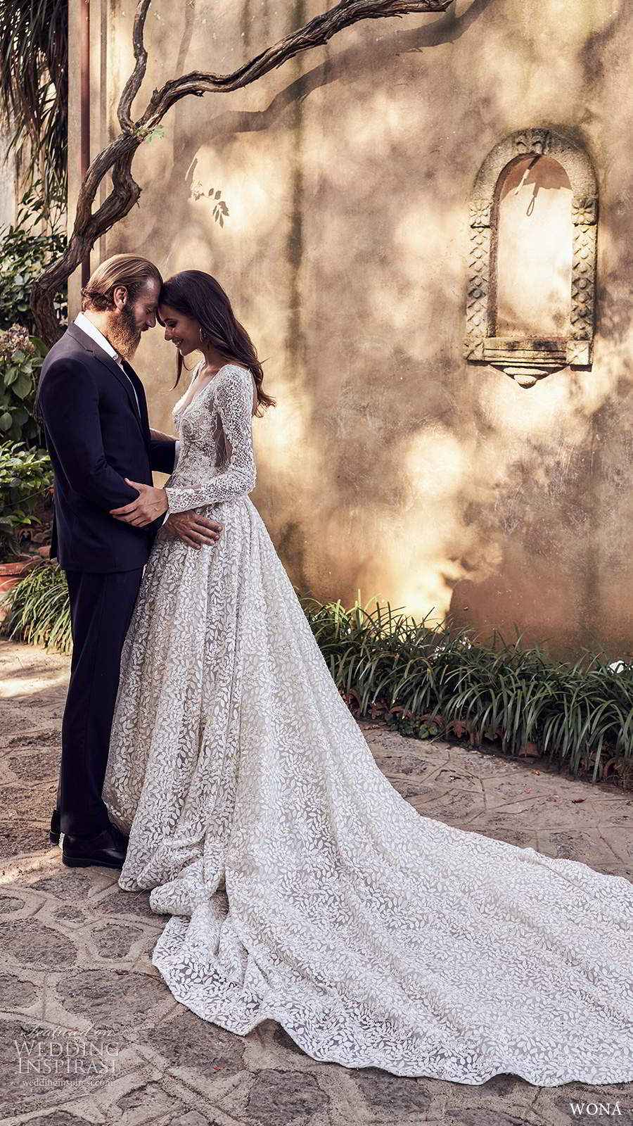 wona fall 2020 bridal long sleeves v neckline fully embellished a line ball gown wedding dress chapel train (5) mv wona fall 2020 bridal long sleeves v neckline fully embellished a line ball gown wedding dress chapel train (5) mv