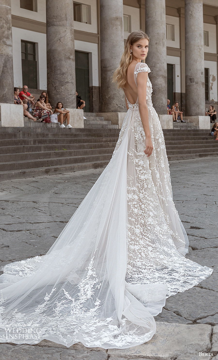 berta fall 2020 bridal cap sleeves bateau neckline full embellishment romantic soft a line wedding dress backless low back chapel train (10) bv berta fall 2020 bridal cap sleeves bateau neckline full embellishment romantic soft a line wedding dress backless low back chapel train (10) bv