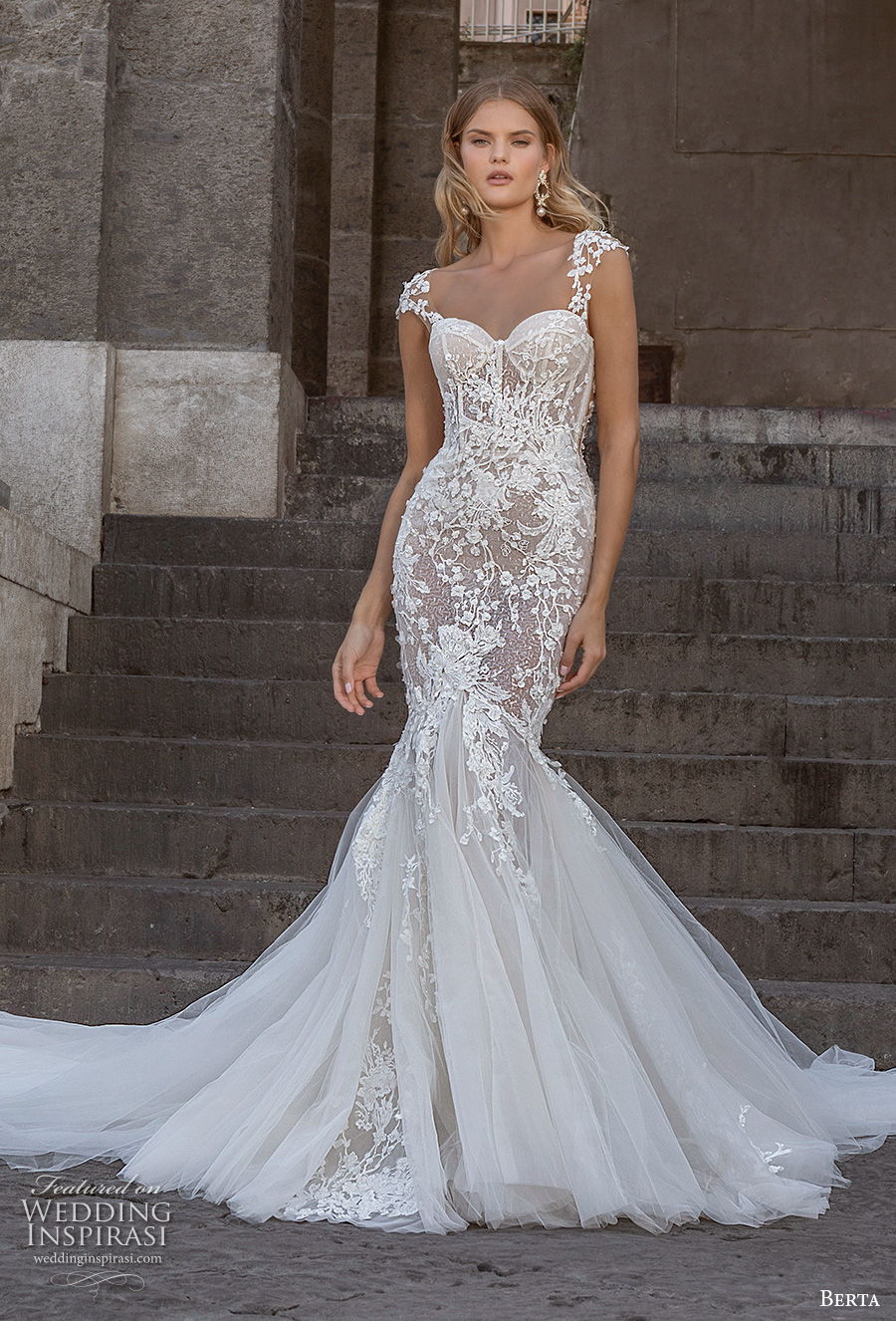 berta fall 2020 bridal cap sleeves sweetheart neckline heavily embellished bodice bustier elegant mermaid wedding dress backless low back royal train (16) mv berta fall 2020 bridal cap sleeves sweetheart neckline heavily embellished bodice bustier elegant mermaid wedding dress backless low back royal train (16) mv