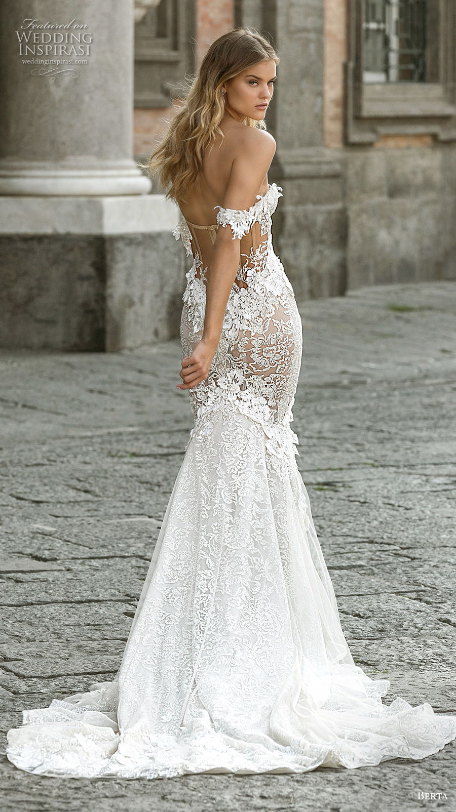 berta fall 2020 bridal off the shoulder sweetheart neckline full embeliishment bustier romantic mermaid wedding dress mid back medium train (1) bv berta fall 2020 bridal off the shoulder sweetheart neckline full embeliishment bustier romantic mermaid wedding dress mid back medium train (1) bv
