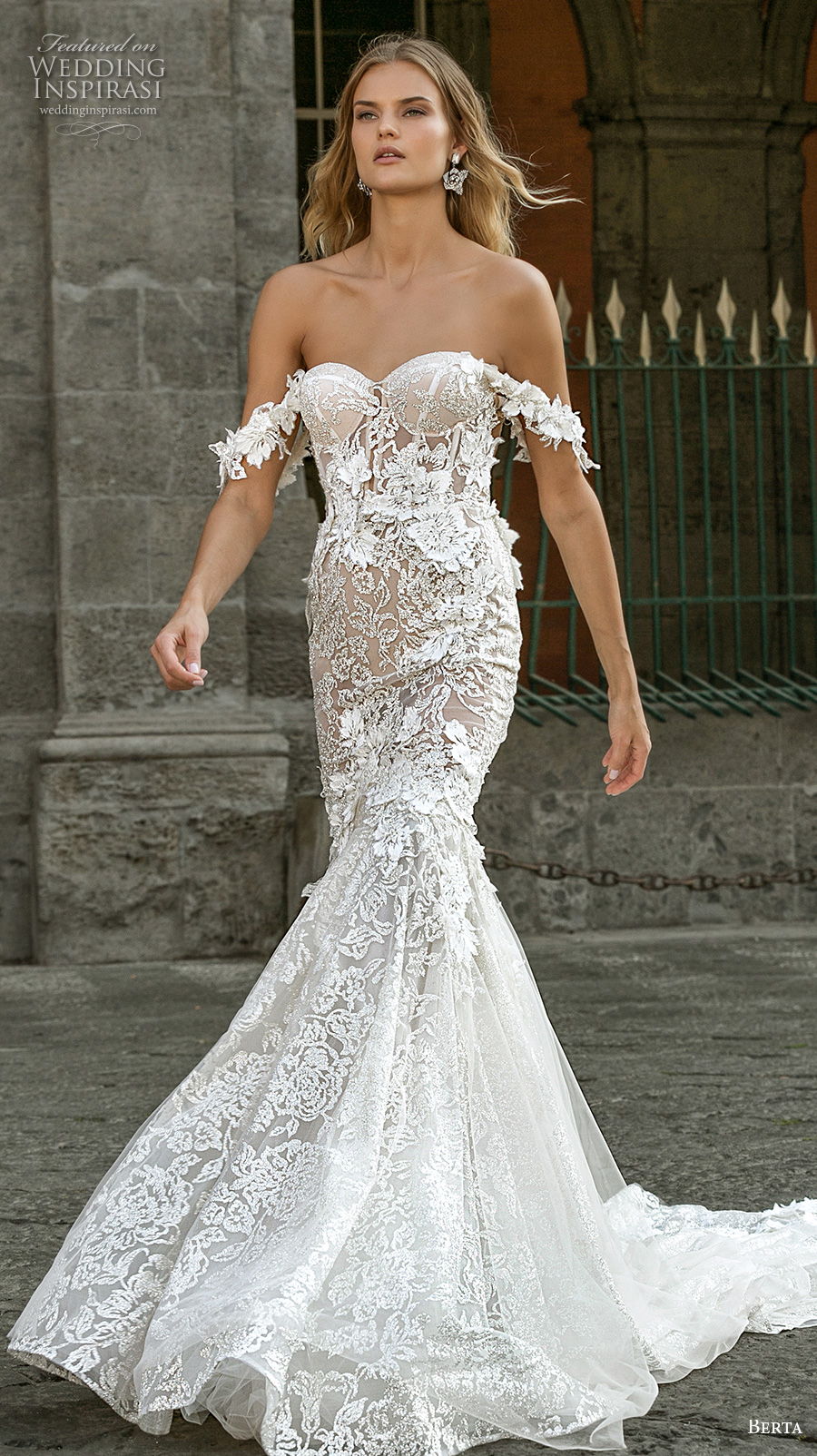 berta fall 2020 bridal off the shoulder sweetheart neckline full embeliishment bustier romantic mermaid wedding dress mid back medium train (1) mv berta fall 2020 bridal off the shoulder sweetheart neckline full embeliishment bustier romantic mermaid wedding dress mid back medium train (1) mv