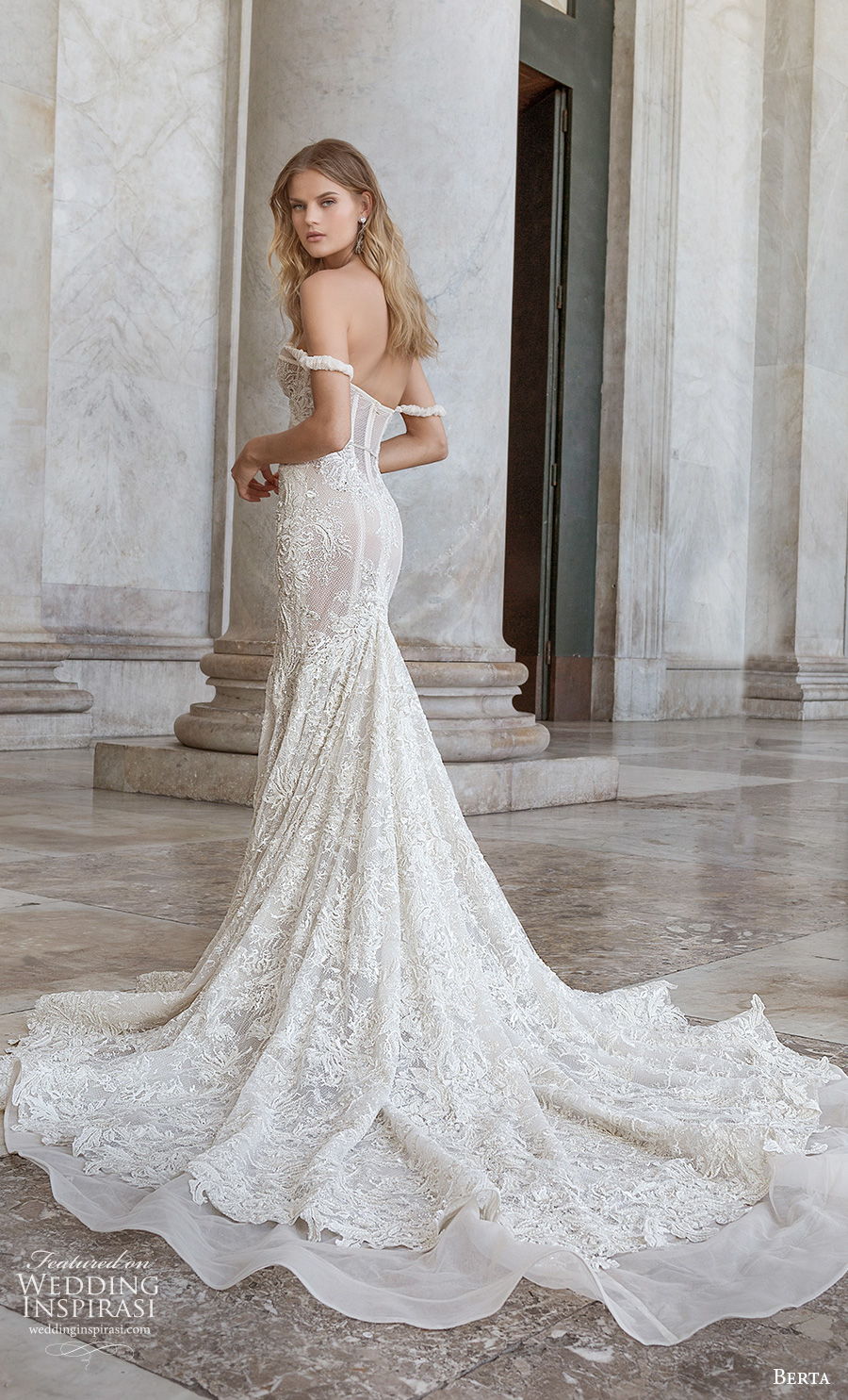berta fall 2020 bridal off the shoulder sweetheart neckline full embellishment bustier sexy romantic mermaid wedding dress mid back chapel train (12) bv berta fall 2020 bridal off the shoulder sweetheart neckline full embellishment bustier sexy romantic mermaid wedding dress mid back chapel train (12) bv