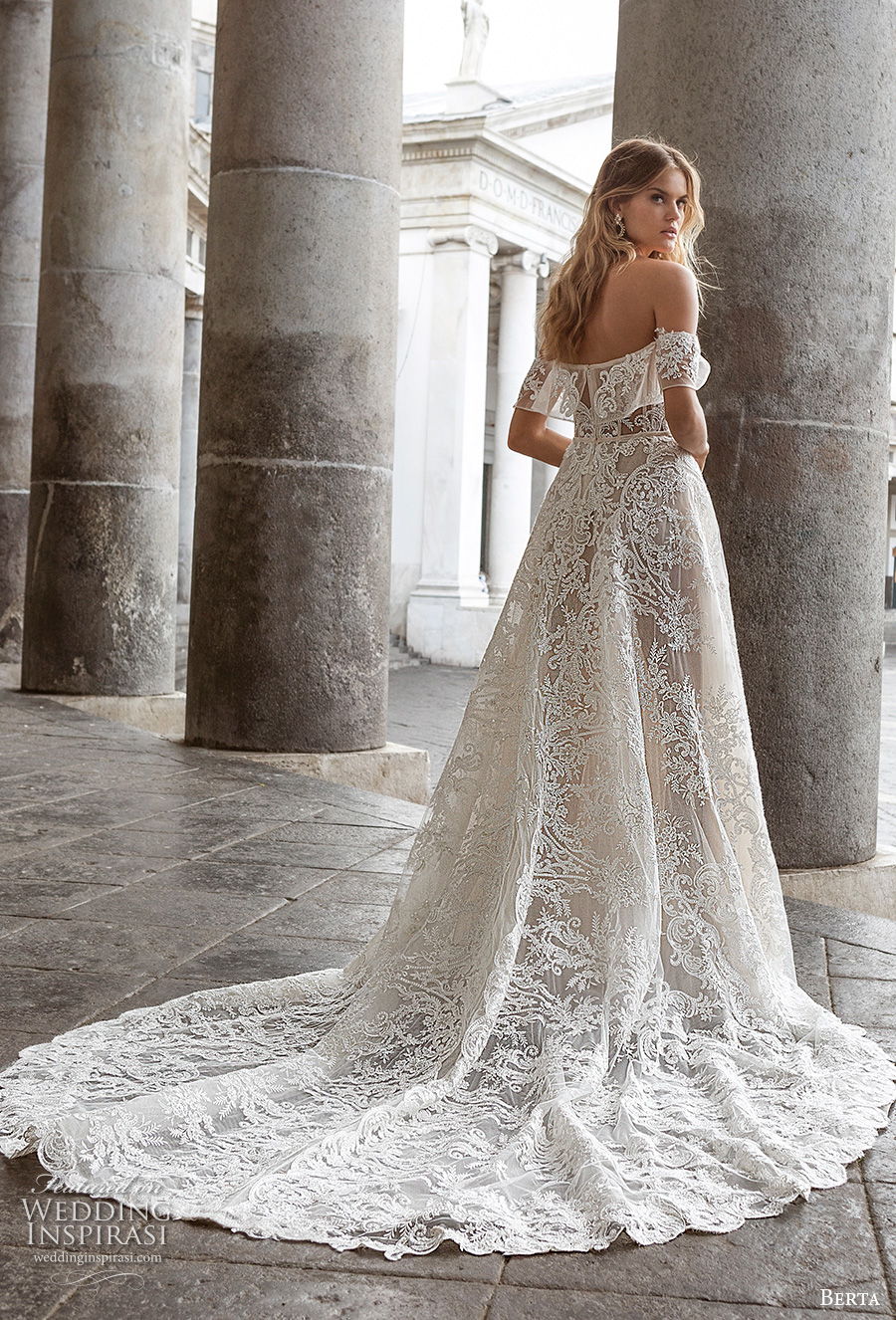 berta fall 2020 bridal off the shoulder sweetheart neckline full embellishment romantic a line wedding dress mid back chapel train (6) bv berta fall 2020 bridal off the shoulder sweetheart neckline full embellishment romantic a line wedding dress mid back chapel train (6) bv