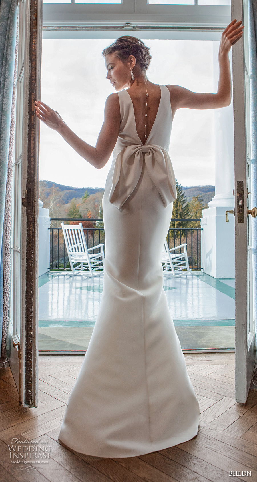 bhldn spring 2020 bridal sleeveless with strap deep v neck simple minimalist elegant sheath wedding dress v back sweep train (2) bv mv