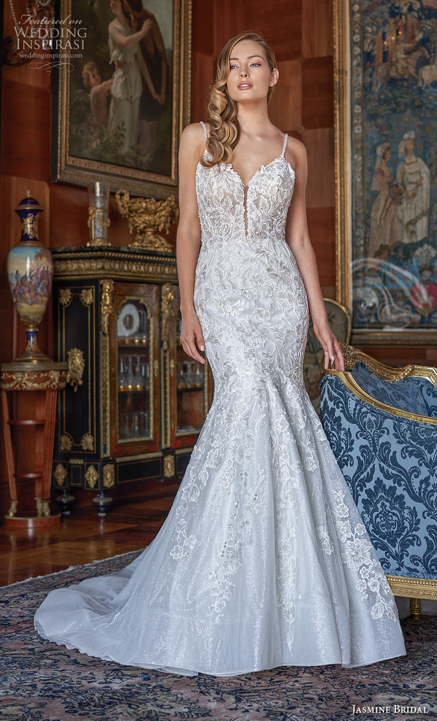 jasmine bridal spring 2020 bridal sleeveless spaghetti strap sweetheart neckline full embellishment elegant mermaid wedding dress backless chapel train (1) mv