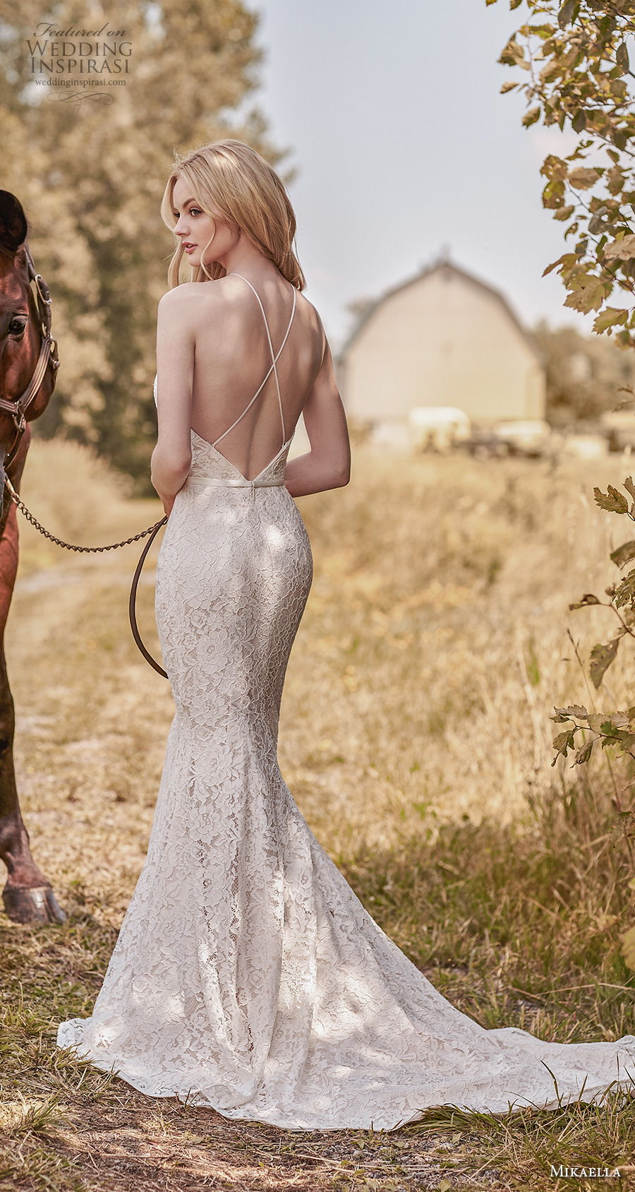 mikaella spring 2020 bridal sleeveless halter neck full embellishment elegant sexy sheath fit and flare wedding dress cross strap back chapel train (6) bv mikaella spring 2020 bridal sleeveless halter neck full embellishment elegant sexy sheath fit and flare wedding dress cross strap back chapel train (6) bv