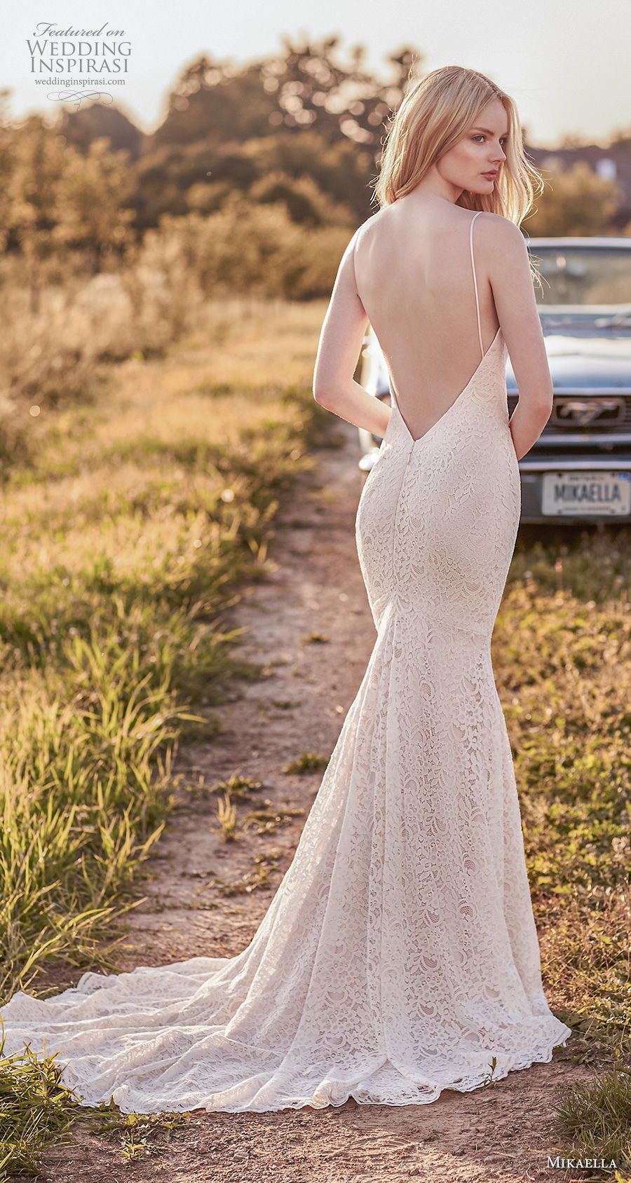 mikaella spring 2020 bridal spaghetti strap sweetheart neckline full embellishment elegant fit and flare sheath wedding dress backless low back short train (7) bv mikaella spring 2020 bridal spaghetti strap sweetheart neckline full embellishment elegant fit and flare sheath wedding dress backless low back short train (7) bv