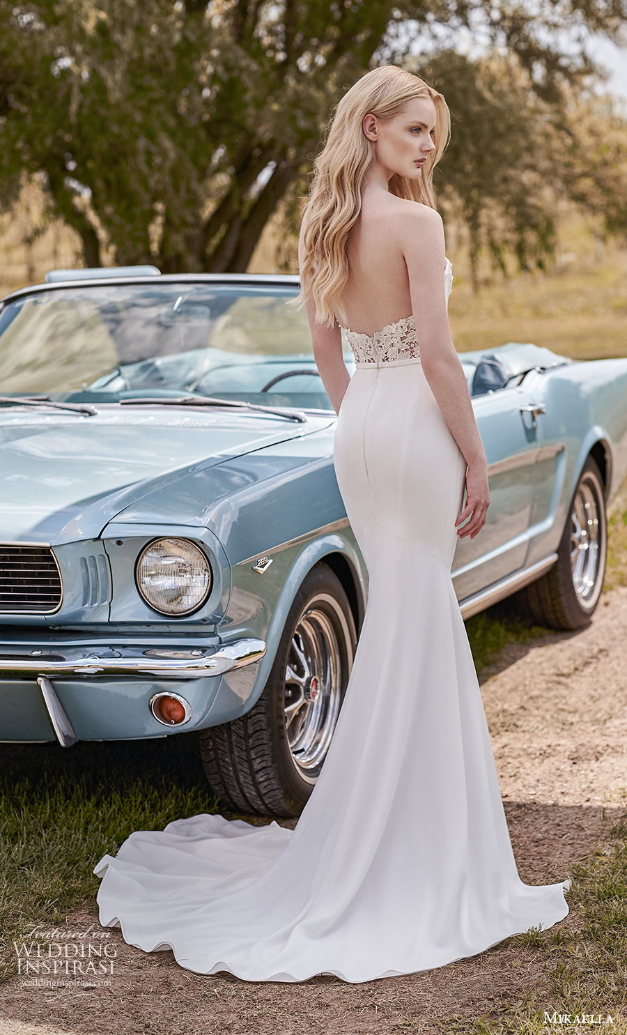 mikaella spring 2020 bridal strapless sweetheart neckline heavily embellished bustier bodice elegant fit and flare sheath wedding dress backless medium train (13) bv mikaella spring 2020 bridal strapless sweetheart neckline heavily embellished bustier bodice elegant fit and flare sheath wedding dress backless medium train (13) bv