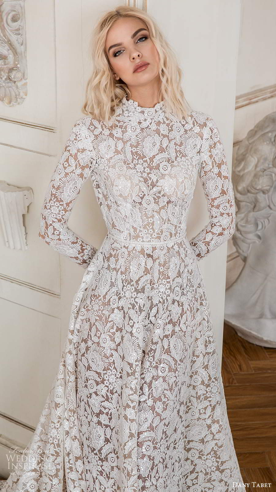 dany tabet 2020 bridal long sleeves high neckline fully embellished lace a line ball gown wedding dress chapel train (1) zv dany tabet 2020 bridal long sleeves high neckline fully embellished lace a line ball gown wedding dress chapel train (1) zv