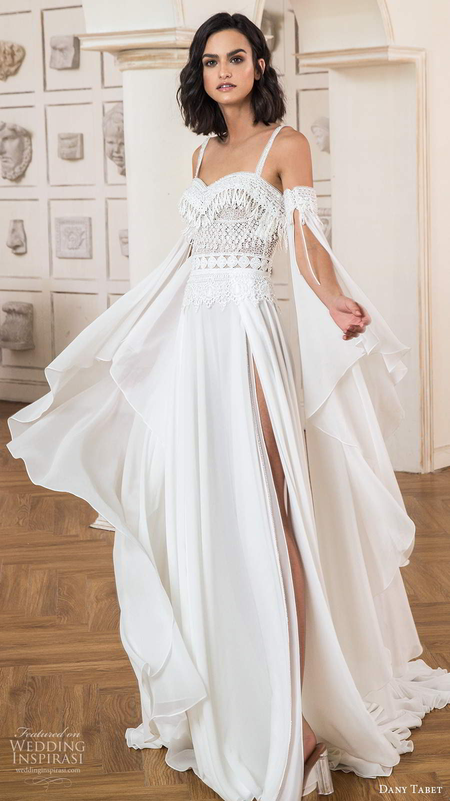 dany tabet 2020 bridal sleeveless detached sleeves sweetheart neckline embellished bodice a line wedding dress slit skirt chapel train (14) mv