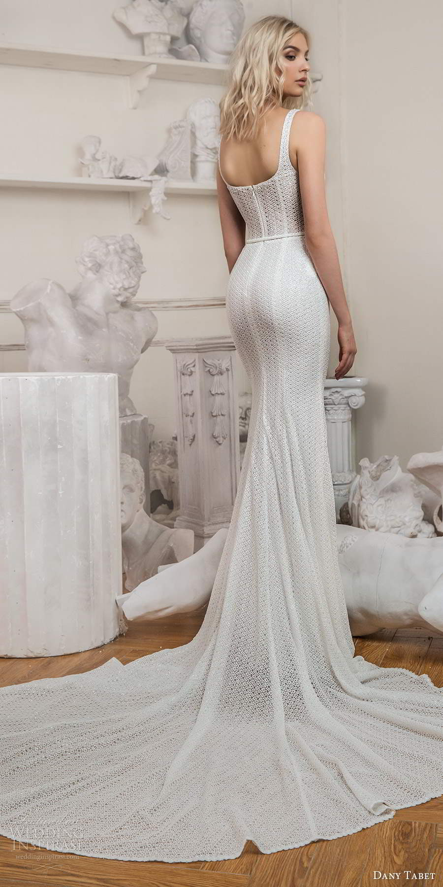 dany tabet 2020 bridal sleeveless straps square neckline embellished sheath wedding dress chapel train (4) bv dany tabet 2020 bridal sleeveless straps square neckline embellished sheath wedding dress chapel train (4) bv