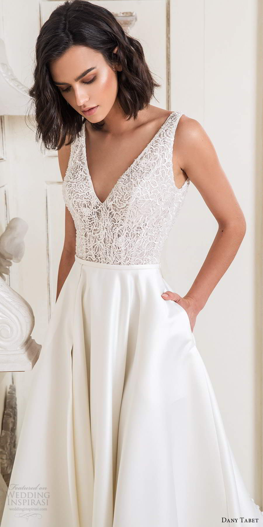 dany tabet 2020 bridal sleeveless straps v neckline embellished bodice clean skirt a line ball gown wedding dress (22) mv