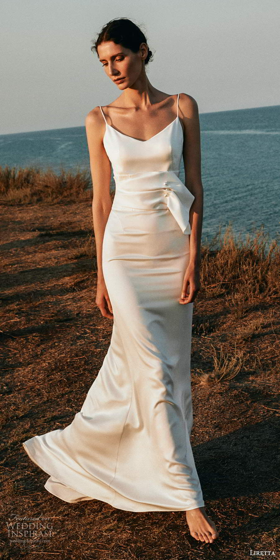 liretta 2020 bridal sleeveless thin straps v neckline clean minimalist sheath wedding dress sweep train (4) mv