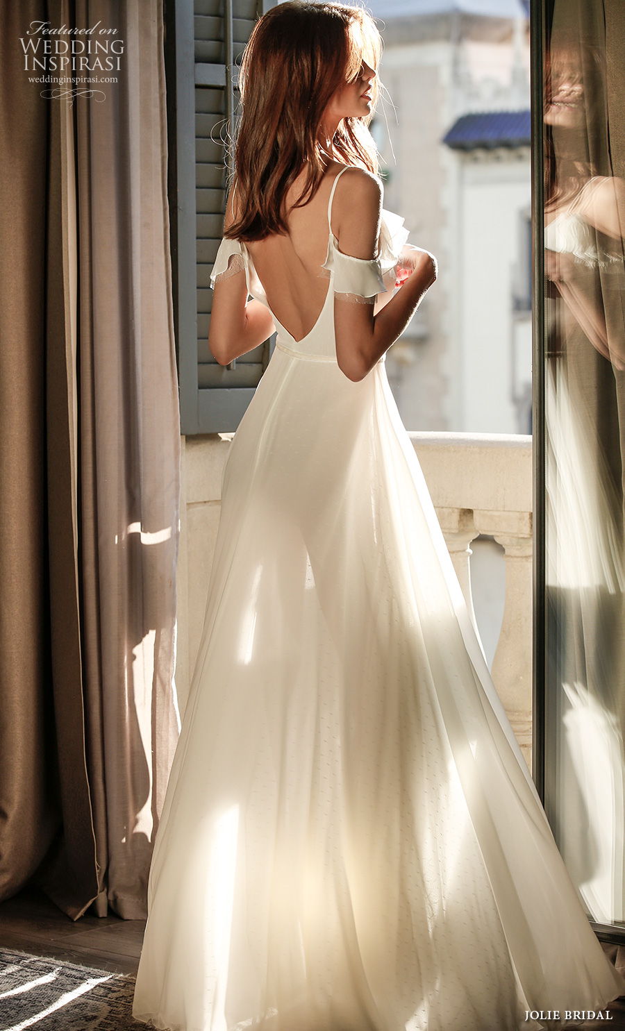 jolie spring 2021 bridal sleeveless spaghetti strap cold shoulder v neck simple slit skirt sexy a  line wedding dress backless v back sweep train (9) bv