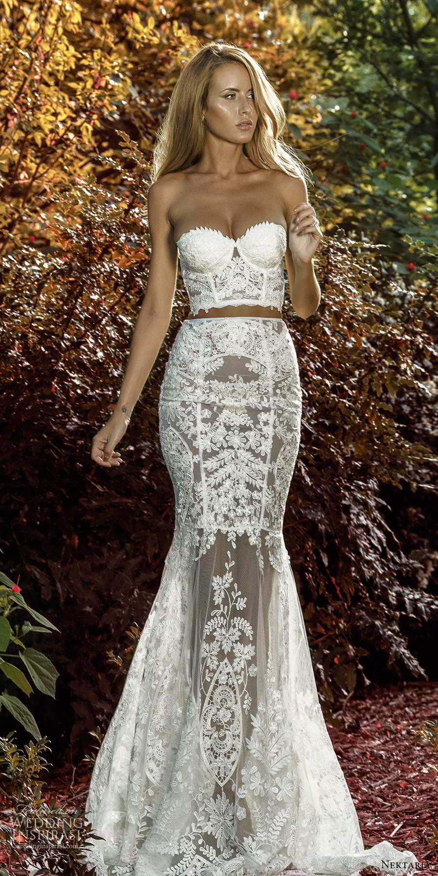 nektaria 2020 bridal strapless sweetheart corset 2 piece fit flare sheer lace wedding dress sweep train (10) mv