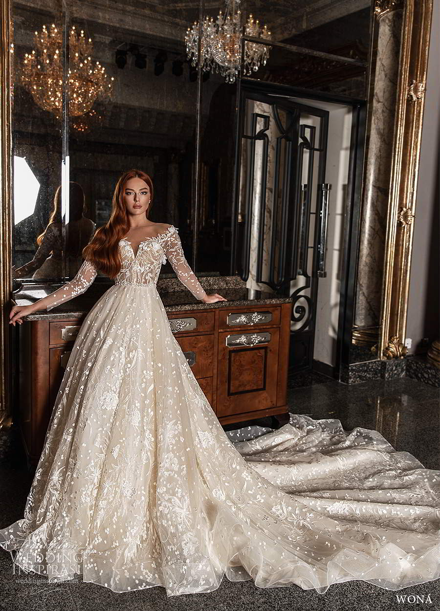 wona 2020 edem bridal illusion long sleeves off shoulder sweetheart neckline fully embellished lace a line ball gown wedding dress cathedral train (2) mv wona 2020 edem bridal illusion long sleeves off shoulder sweetheart neckline fully embellished lace a line ball gown wedding dress cathedral train (2) mv