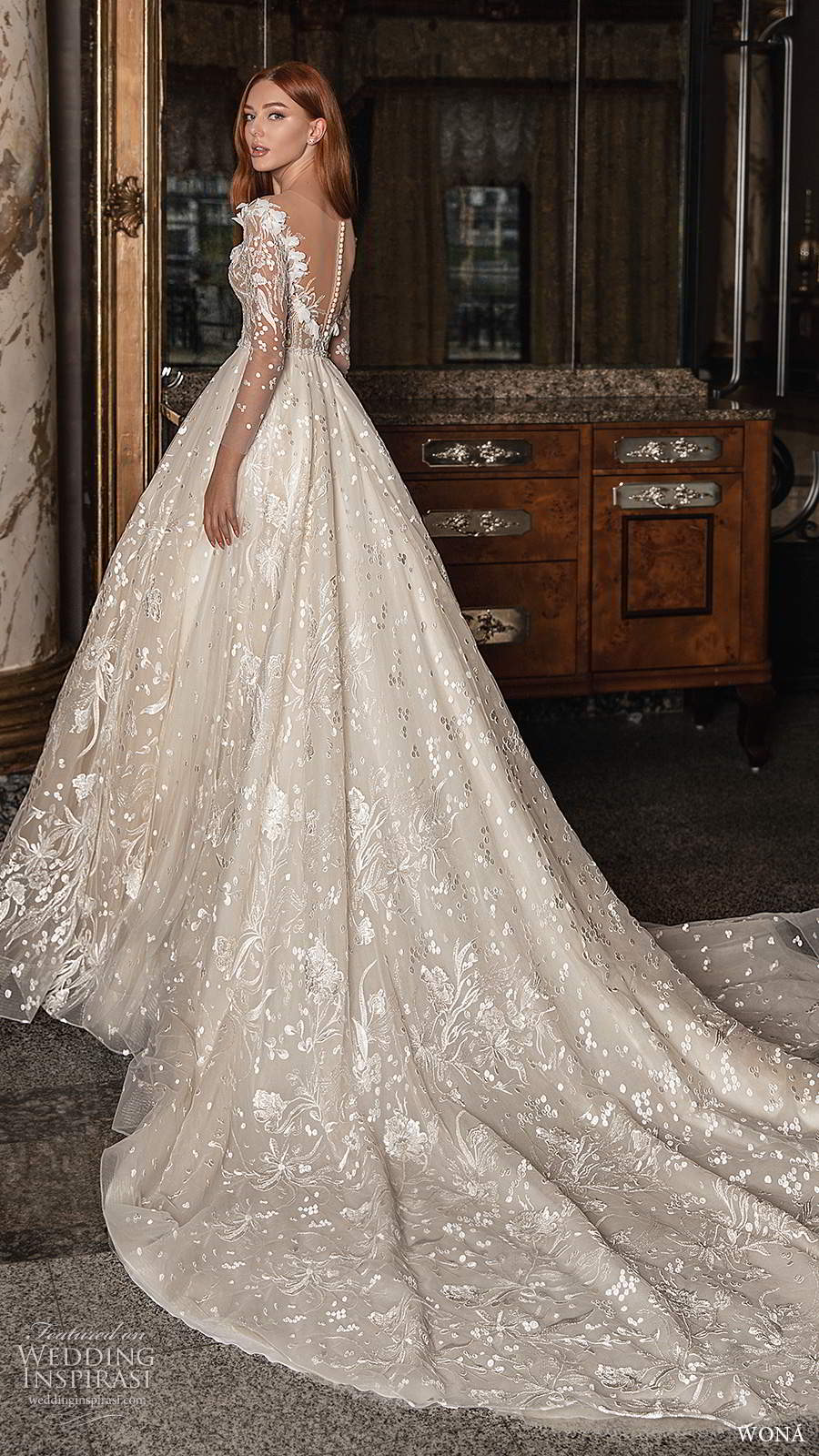wona 2020 edem bridal illusion long sleeves off shoulder sweetheart neckline fully embellished lace a line ball gown wedding dress illusion back cathedral train (2) bv wona 2020 edem bridal illusion long sleeves off shoulder sweetheart neckline fully embellished lace a line ball gown wedding dress illusion back cathedral train (2) bv