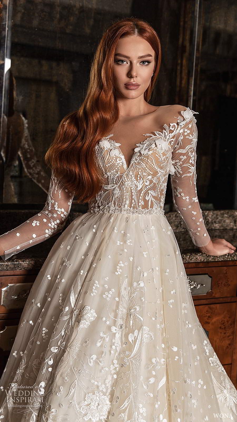wona 2020 edem bridal illusion long sleeves off shoulder sweetheart neckline fully embellished lace a line ball gown wedding dress illusion back cathedral train (2) zv wona 2020 edem bridal illusion long sleeves off shoulder sweetheart neckline fully embellished lace a line ball gown wedding dress illusion back cathedral train (2) zv