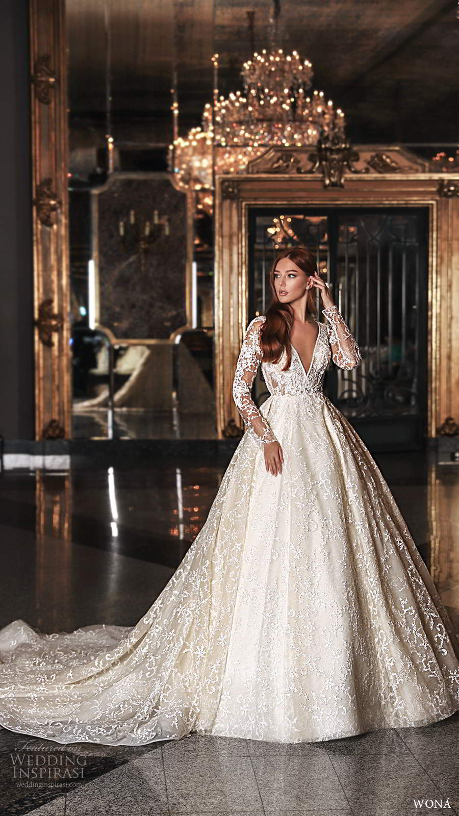 wona 2020 edem bridal illusion long sleeves plunging v neckline fully embellished a line ball gown wedding dress chapel train (1) mv wona 2020 edem bridal illusion long sleeves plunging v neckline fully embellished a line ball gown wedding dress chapel train (1) mv