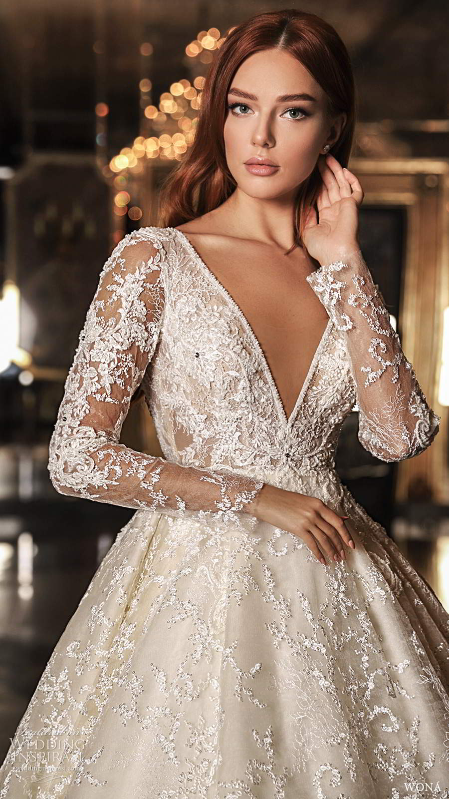 wona 2020 edem bridal illusion long sleeves plunging v neckline fully embellished a line ball gown wedding dress chapel train (1) zv wona 2020 edem bridal illusion long sleeves plunging v neckline fully embellished a line ball gown wedding dress chapel train (1) zv