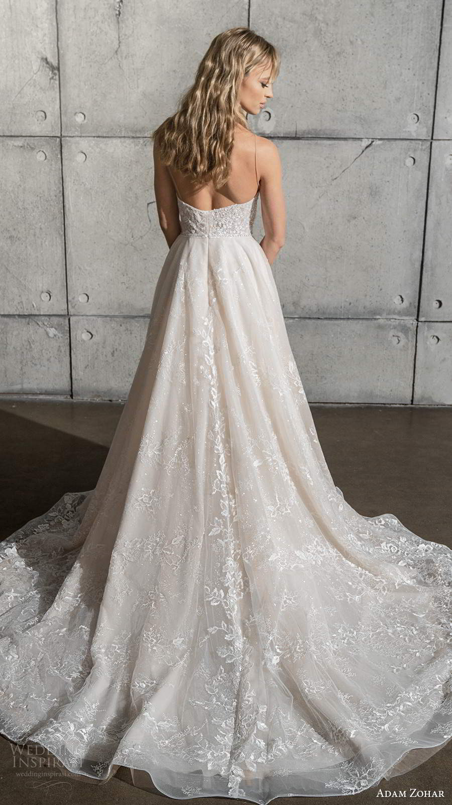 adam zohar 2021 bridal strapless sweetheart neckline fully embellished a line ball gown wedding dress chapel train (7) bv