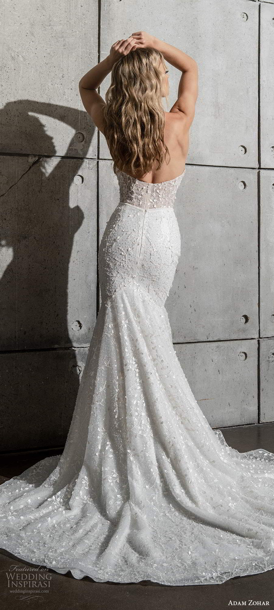 adam zohar 2021 bridal strapless sweetheart neckline fully embellished fit flare mermaid wedding dress chapel train (10) bv