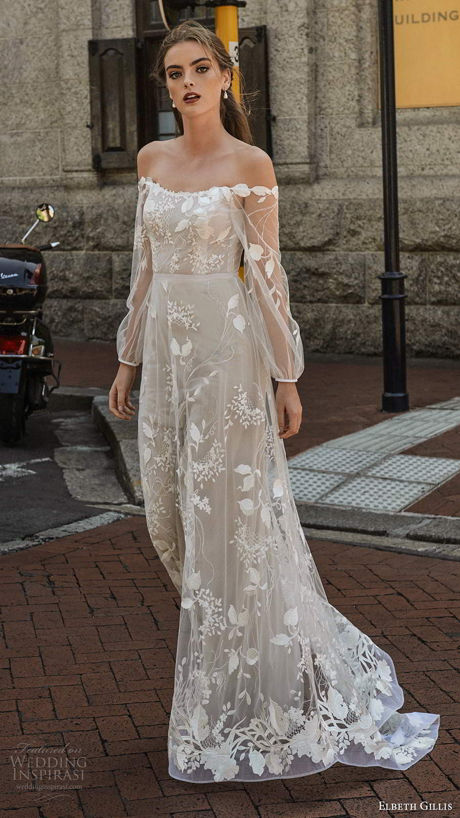 elbeth gillis 2021 bridal illusion bishop sleeves off shoulder neckline fully embellished a line ball gown wedding dress chapel train (8) mv elbeth gillis 2021 bridal illusion bishop sleeves off shoulder neckline fully embellished a line ball gown wedding dress chapel train (8) mv