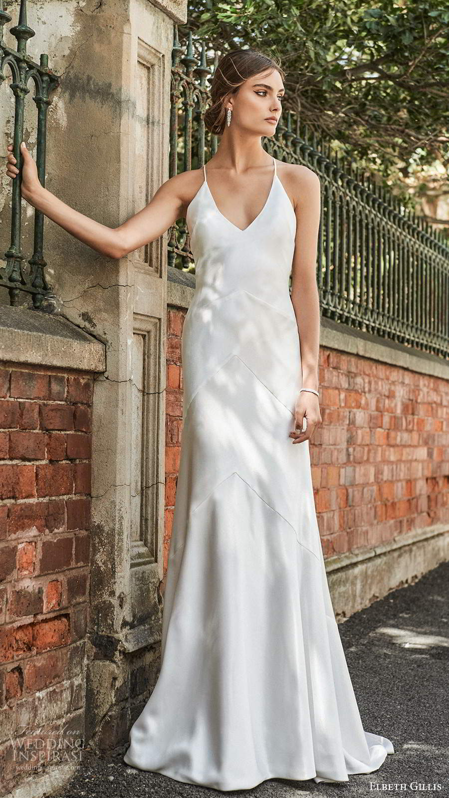 elbeth gillis 2021 bridal sleeveless straps v neckline clean minimalist a line trumpet wedding dress sweep train (2) mv