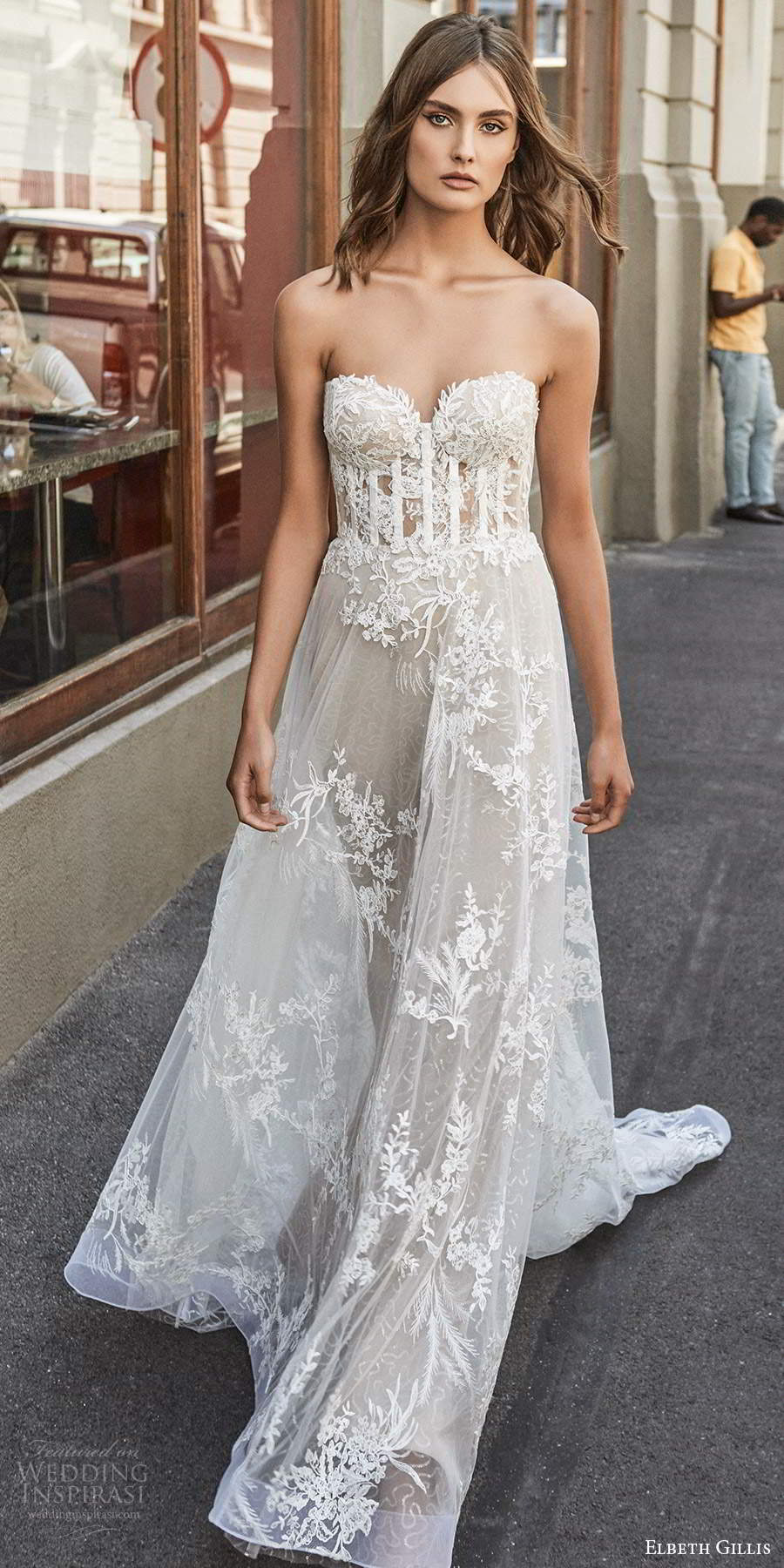 elbeth gillis 2021 bridal strapless sweetheart neckline embellished lace a line ball gown wedding dress chapel train (4) mv elbeth gillis 2021 bridal strapless sweetheart neckline embellished lace a line ball gown wedding dress chapel train (4) mv