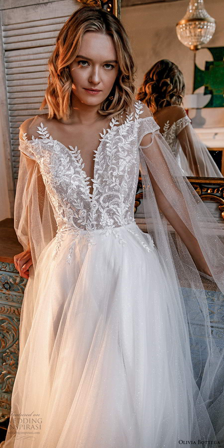 olivia bottega 2021 bridal illusion long split sleeves off shoulder plunging v neckline embellisehd bodice a line ball gown wedding dress chapel train (18) mv