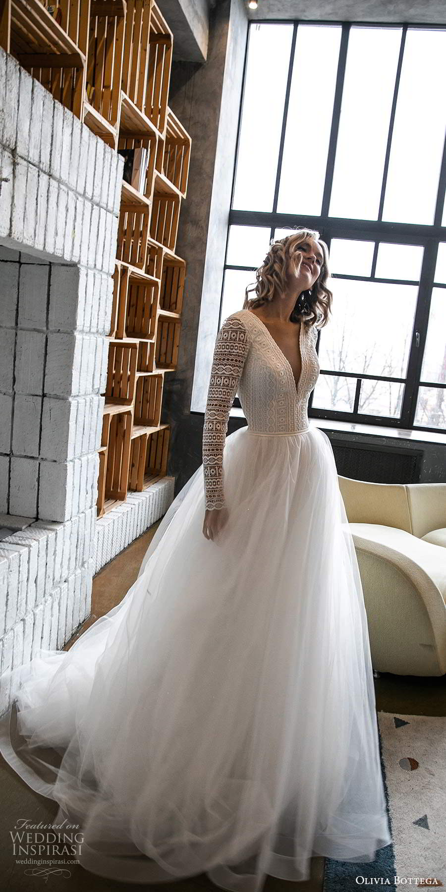 olivia bottega 2021 bridal long sleeves plunging v neckline embellished bodice a line ball gown wedding dress chapel train (7) mv