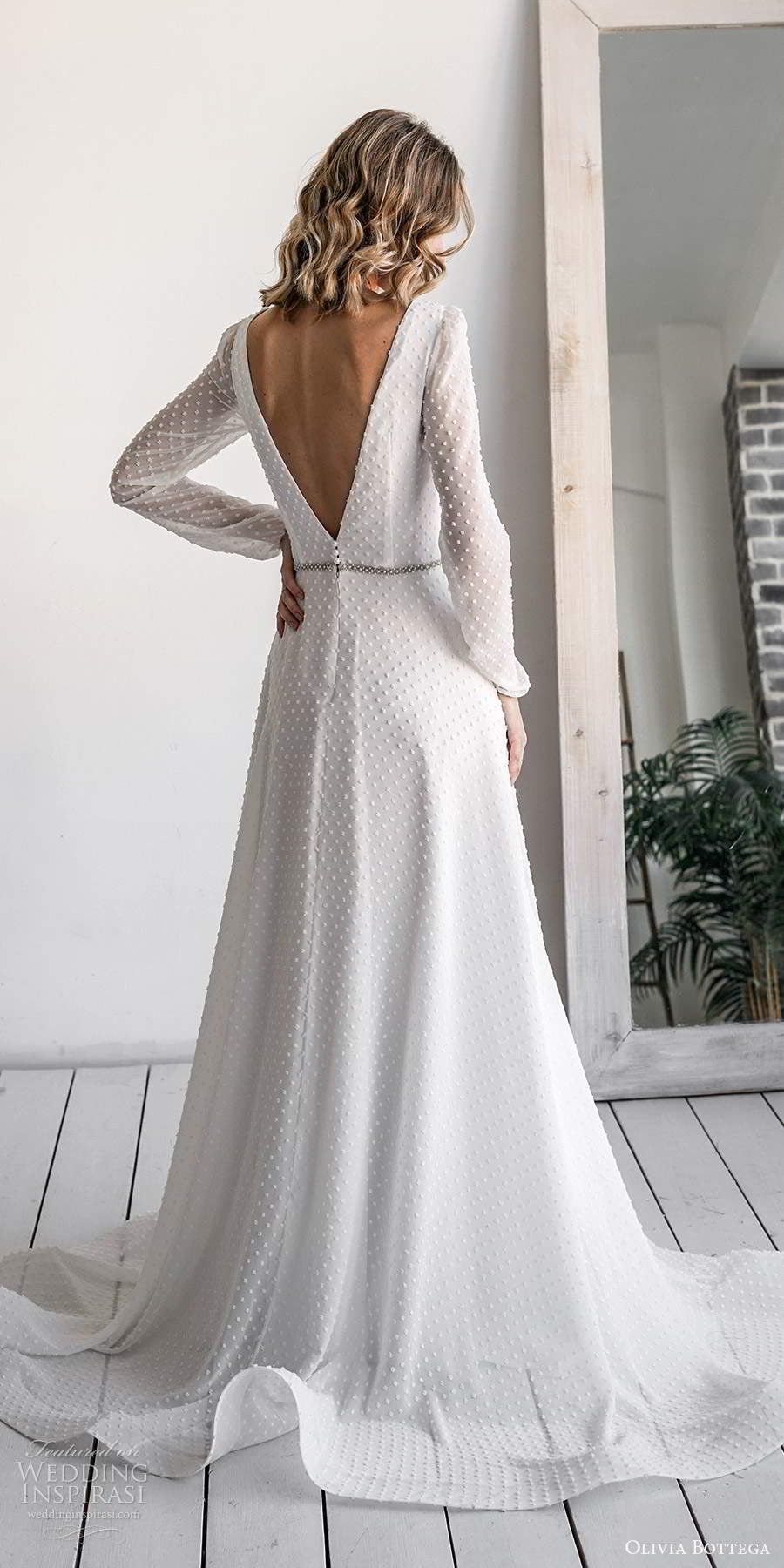 olivia bottega 2021 bridal long sleeves plunging v neckline fully embellished a line ball gown wedding dress v back chapel train (13) bv