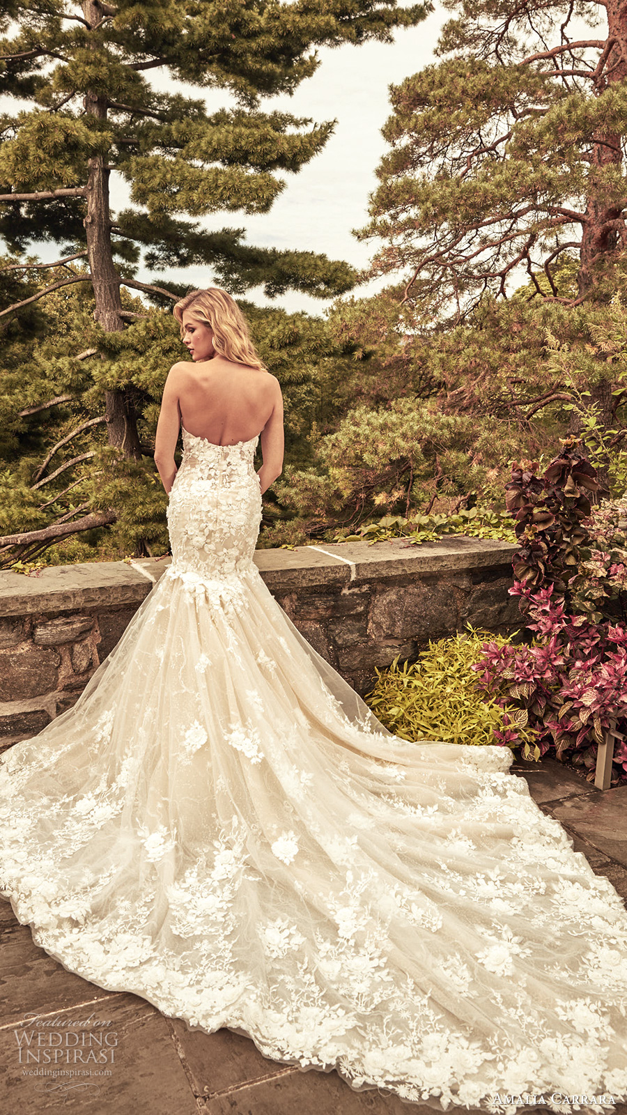 amalia carrara spring 2020 bridal strapless sweetheart fully embellished fit flare mermaid wedding dress chapel train (5) bv