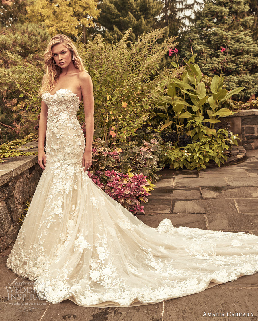 amalia carrara spring 2020 bridal strapless sweetheart fully embellished fit flare mermaid wedding dress chapel train (5) mv
