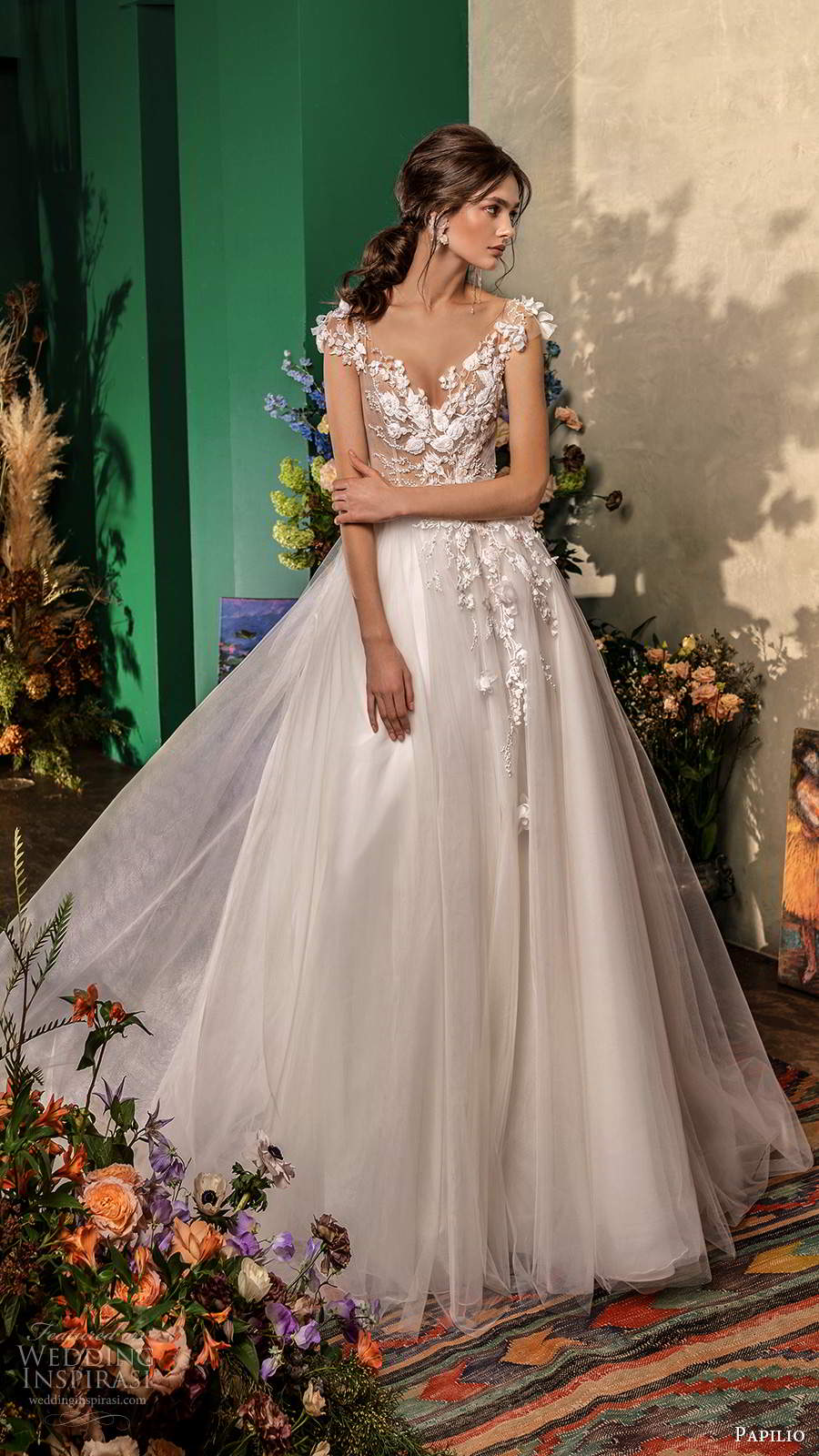papilio fall 2020 bridal sheer cap sleeves off shoulder neckline embellished bodice a line ball gown wedding dress chapel train (13) mv papilio fall 2020 bridal sheer cap sleeves off shoulder neckline embellished bodice a line ball gown wedding dress chapel train (13) mv