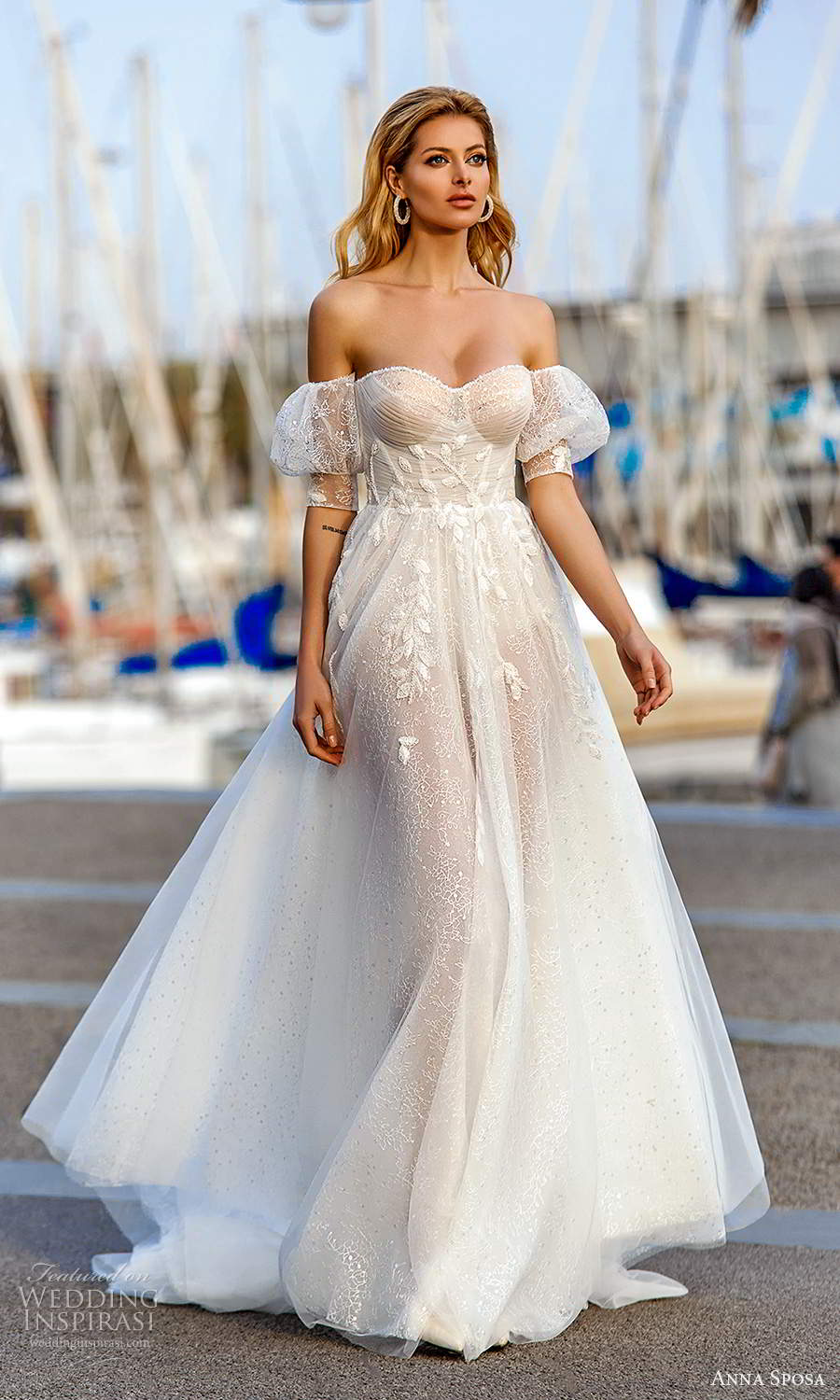 anna sposa 2021 bridal short puff sleeves strapless sweetheart neckline fully embellished a line ball gown wedding dress chapel train (13) mv anna sposa 2021 bridal short puff sleeves strapless sweetheart neckline fully embellished a line ball gown wedding dress chapel train (13) mv
