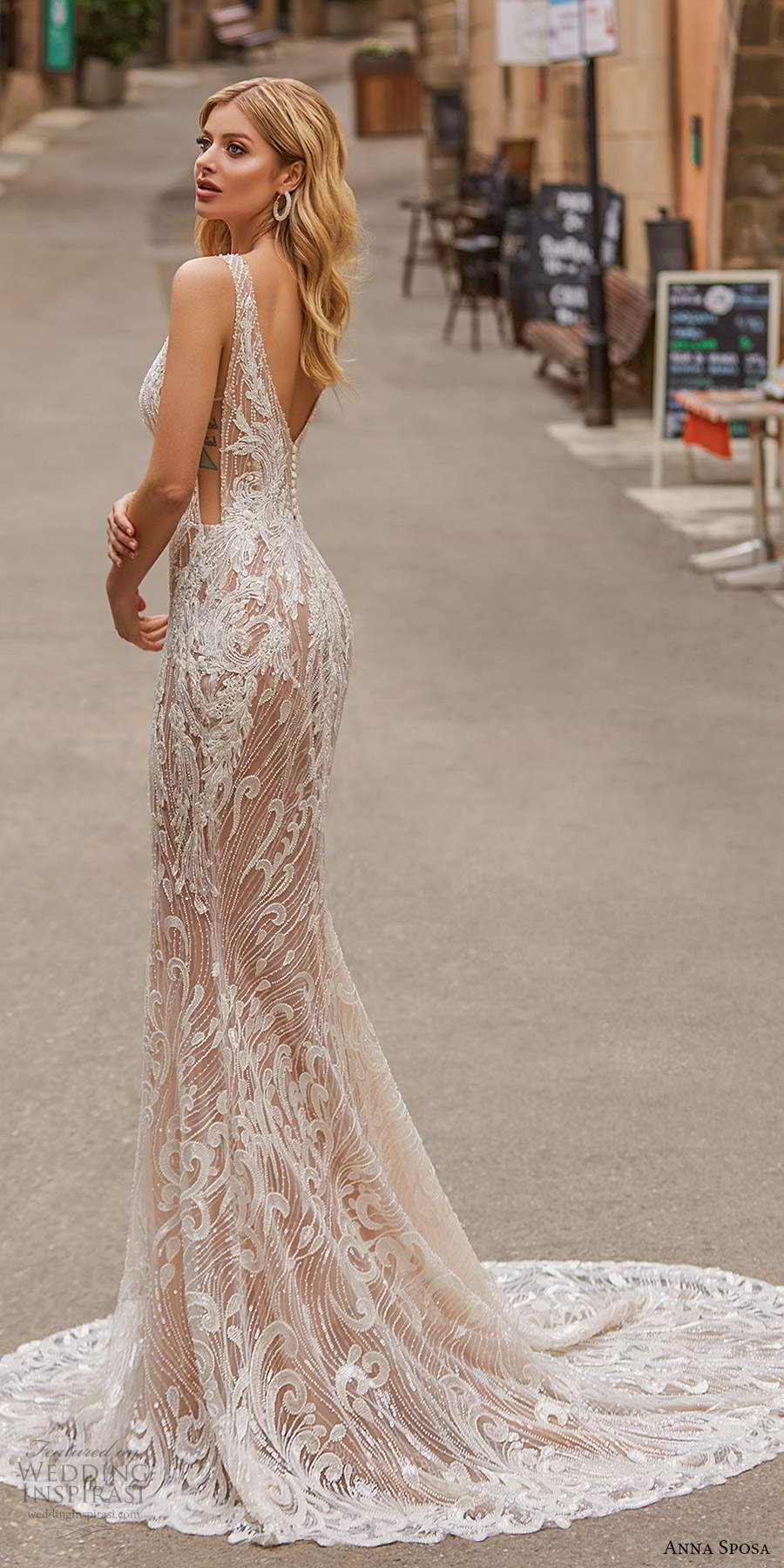 anna sposa 2021 bridal sleeveless straps plunging v neckline fully embellished sheer sheath wedding dress cutout side v back sweep train (4) zv anna sposa 2021 bridal sleeveless straps plunging v neckline fully embellished sheer sheath wedding dress cutout side v back sweep train (4) zv