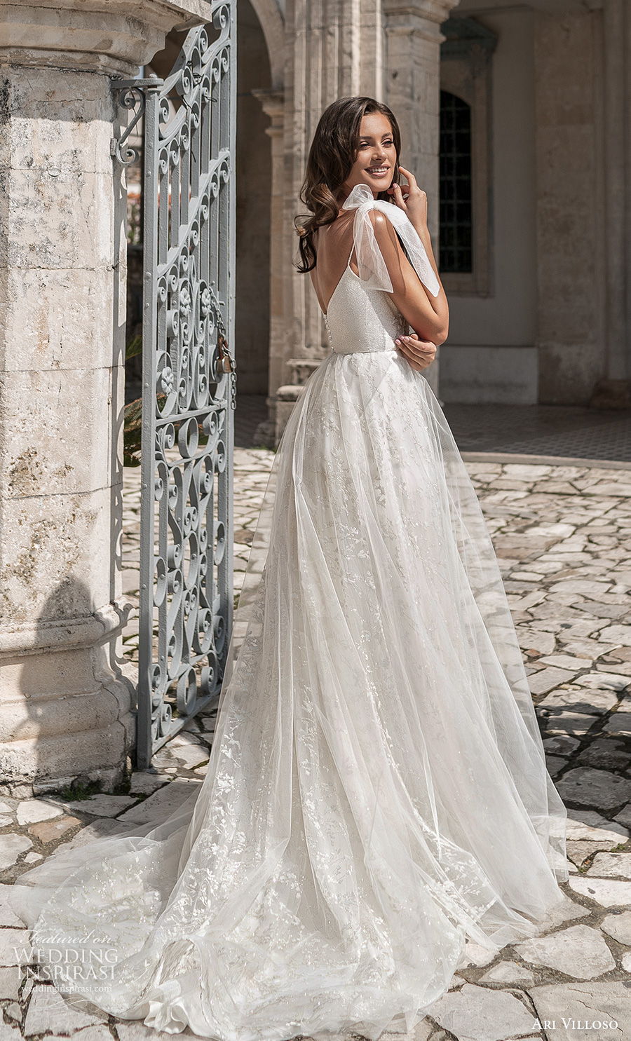 ari villoso 2021 bridal ribbon spaghetti strap diamond neckline full embellished bodice romantic a line wedding dress v back medium train (12) bv ari villoso 2021 bridal ribbon spaghetti strap diamond neckline full embellished bodice romantic a line wedding dress v back medium train (12) bv