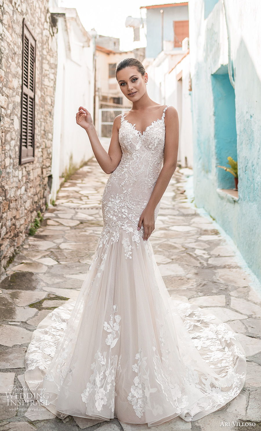 ari villoso 2021 bridal sleeveless spaghetti strap v neck heavily embellished bodice romantic mermaid wedding dress sheer button back medium train (8) mv ari villoso 2021 bridal sleeveless spaghetti strap v neck heavily embellished bodice romantic mermaid wedding dress sheer button back medium train (8) mv