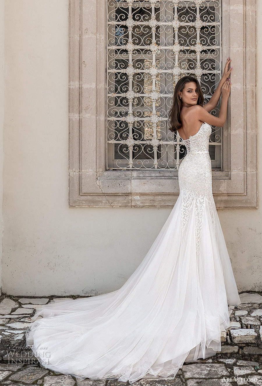 ari villoso 2021 bridal strapless sweetheart neckline heavily embellished bodice romantic mermaid wedding dress corset back chapel train (13) bv ari villoso 2021 bridal strapless sweetheart neckline heavily embellished bodice romantic mermaid wedding dress corset back chapel train (13) bv