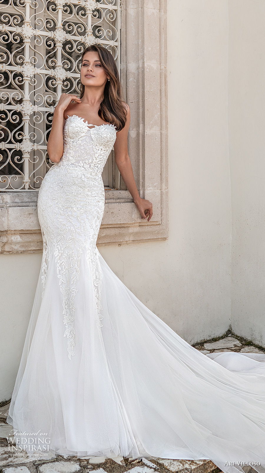 ari villoso 2021 bridal strapless sweetheart neckline heavily embellished bodice romantic mermaid wedding dress corset back chapel train (13) mv ari villoso 2021 bridal strapless sweetheart neckline heavily embellished bodice romantic mermaid wedding dress corset back chapel train (13) mv
